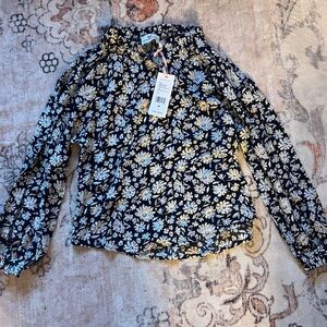 Vineyard Vines Navy and White Floral Top